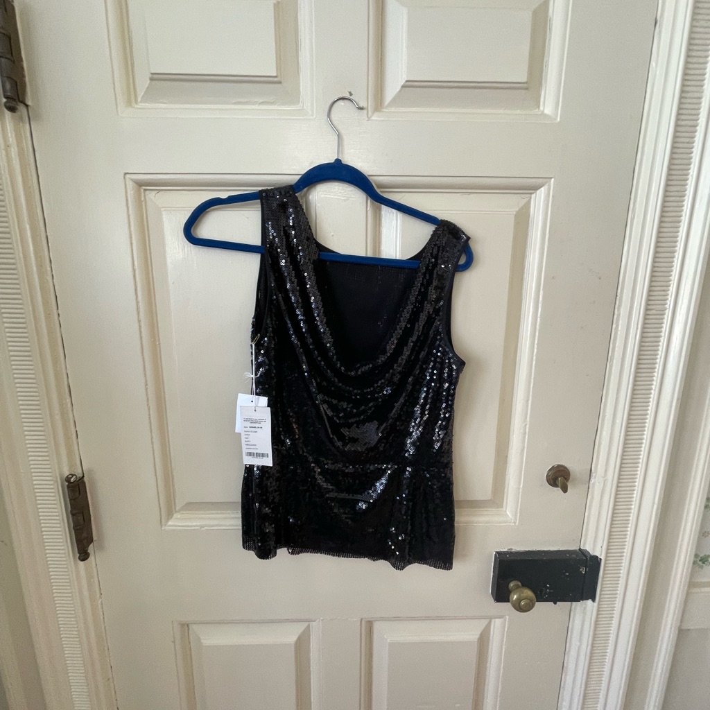Worth Black Sequin Tank Top